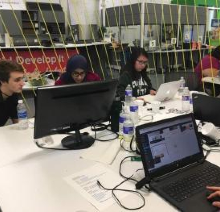 Girls at hackathon